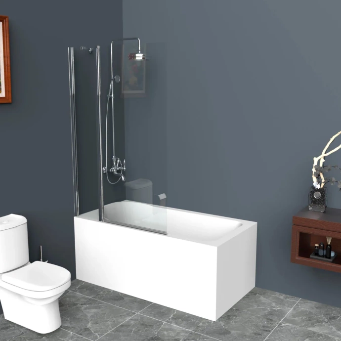 Шторка на ванну BelBagno UNO 80х150 профиль хром стекло прозрачное UNO-V-11-80/150-C-Cr - 1