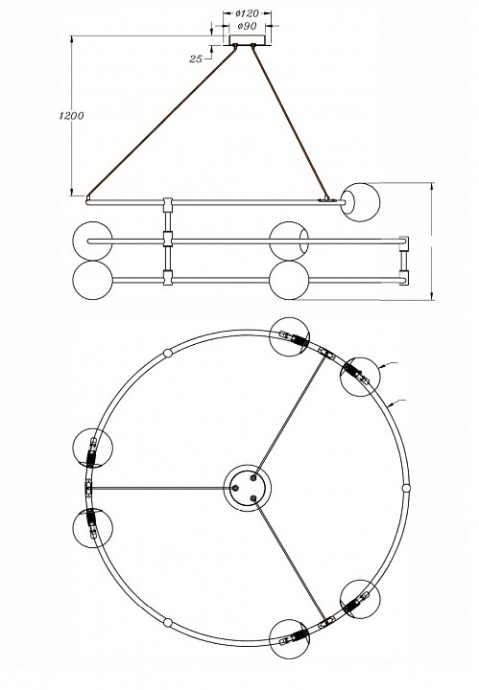 Подвесная люстра Maytoni Balance MOD317PL-06B - 2