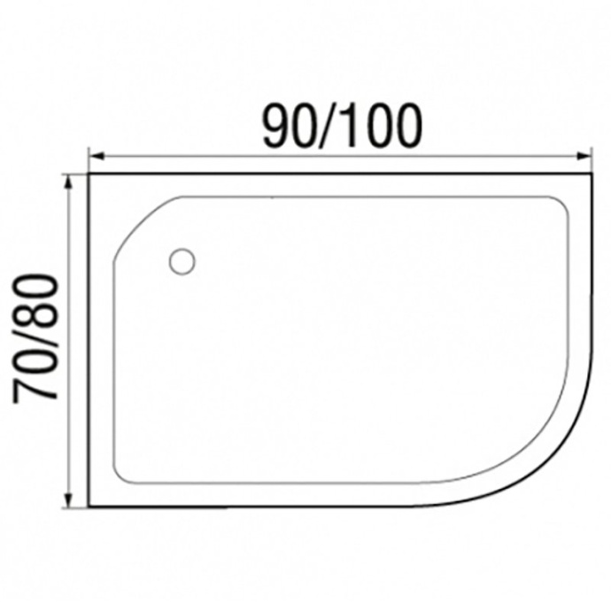 Поддон душевой асимметричный River Wemor 100/70/24 L  10000006057 - 3