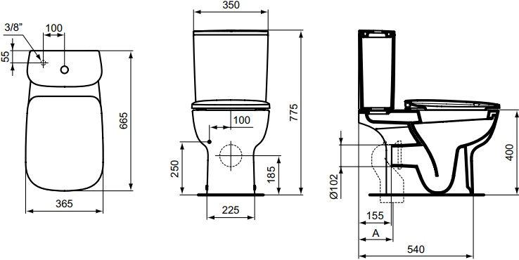 Унитаз-компакт Ideal Standard Esedra T283401 - 1