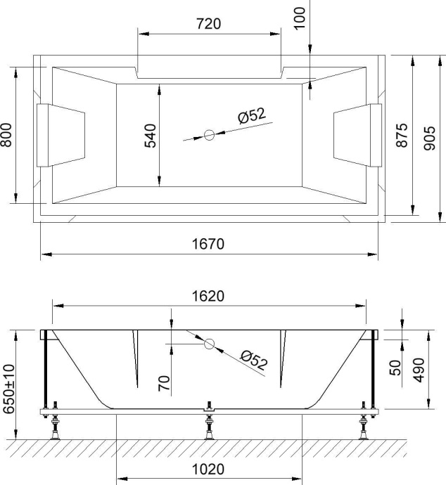 Акриловая ванна Royal bath TRIUMPH 167x87.5 см  RB 665101 - 1