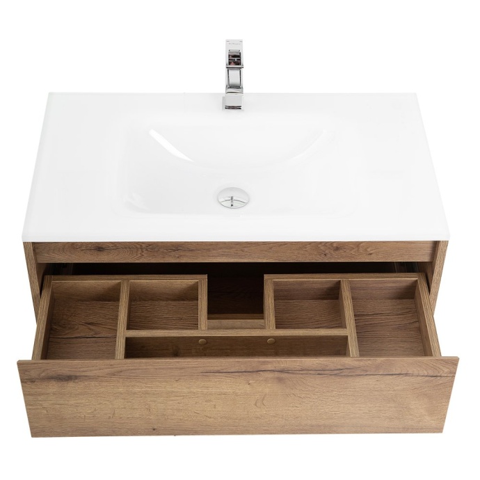 Тумба с раковиной BelBagno Kraft 80 темное дерево - 5