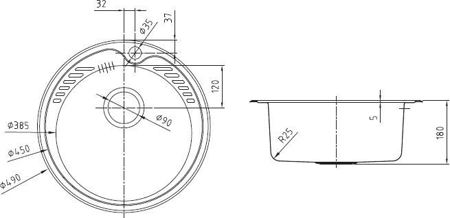 Мойка, нержавеющая сталь, шелк, D490, Suno S, IDDIS, SUN49S0i77 - 1