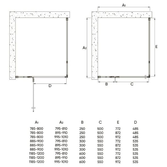 Душевой уголок Veconi Rovigo RV-073B 80x90 профиль черный  RV073B-8090-01-C4 - 2