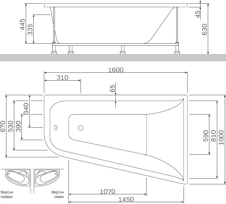 Акриловая ванна Am.pm Spirit 160x100 см  W72A-160R100W-A2 - 3