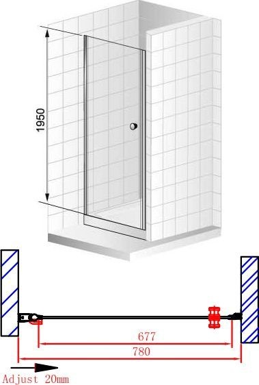 Душевая дверь Cezares ELENA 80 см  ELENA-W-B-1-80-C-Cr - 4