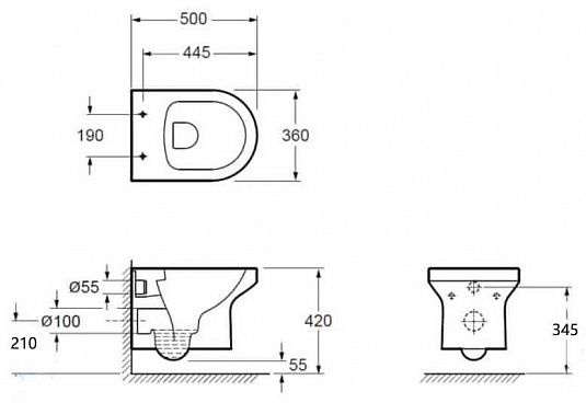 Комплект Jacob Delafon Elite E21742RU-00 кнопка хром - 11