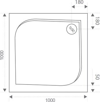 Поддон для душа Good Door Квадро 100x100 с ножками и экраном - 4