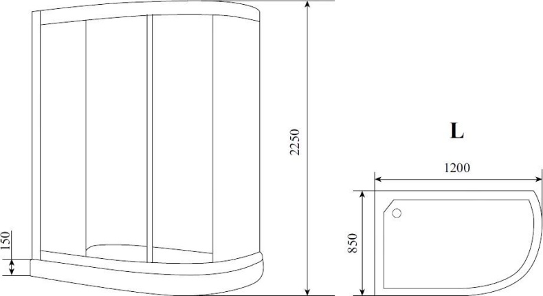 Душевая кабина Timo Lux 120x85 см  T-7702 L - 3