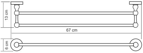 Полотенцедержатель Wasserkraft Diemel K-2240 двойной - 3