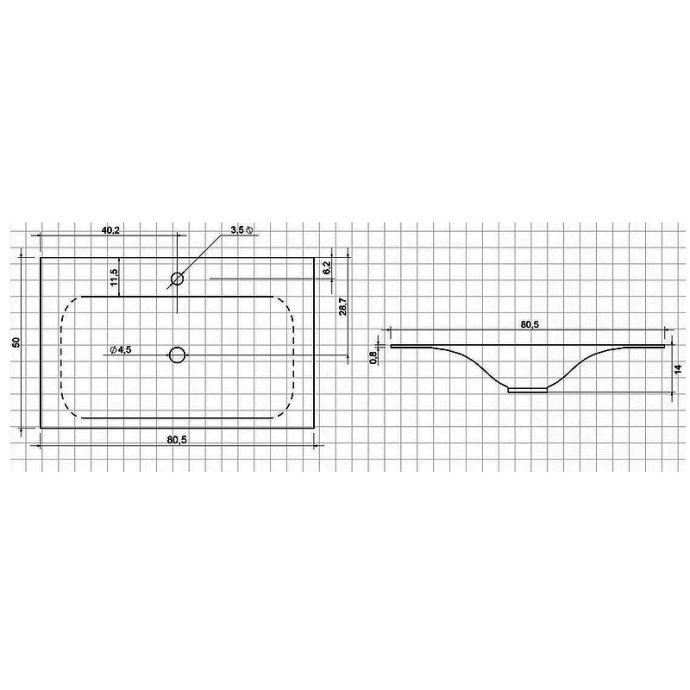 Комплект мебели Vincea Fine 80 серый - 4