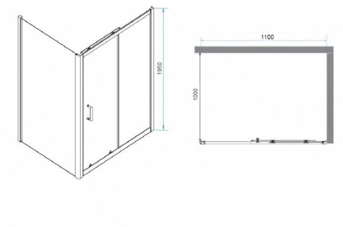 Душевой уголок RGW Passage PA-74-1 110x100 профиль хром стекло прозрачное 4108741110-11 - 2