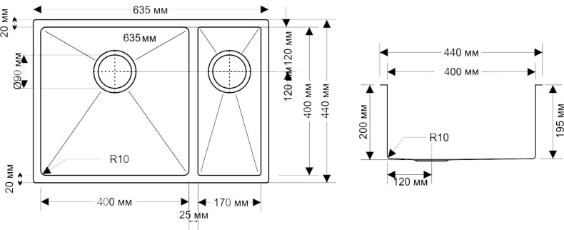 Мойка кухонная Seaman Eco Marino SME-635DR SME-635DR.A - 1