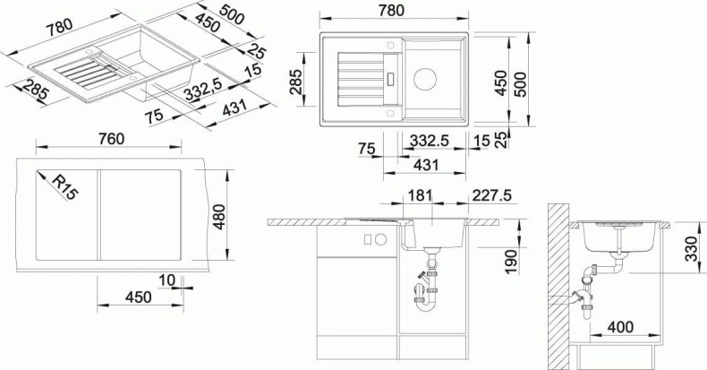 Мойка из гранита Blanco Zia бежевый  514727 - 2