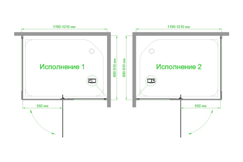 Душевой уголок Royal Bath HPVD 120х90 профиль черный стекло матовое RB9120HPVD-C-BL - 3