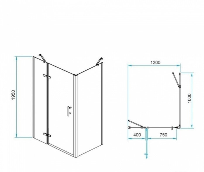 Душевой уголок RGW Passage PA-77B L 120x100 профиль черный стекло прозрачное 41087720-084L - 2