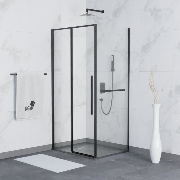 Душевой уголок RGW Stilvoll SV-42-1B 140x80 профиль черный стекло прозрачное 323242148-014 - 1