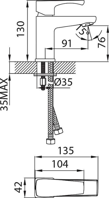 Смеситель Milardo Labrador LABSB00M01 для раковины - 6