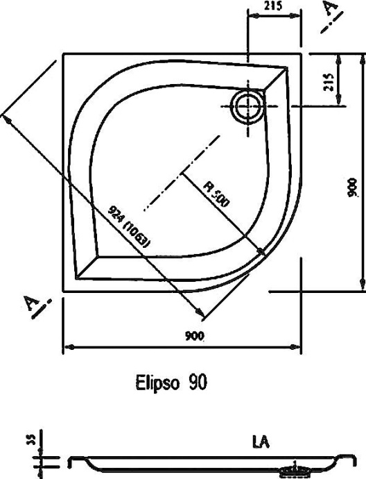 Поддон для душа Ravak Elipso-90 LA A227701210 - 3