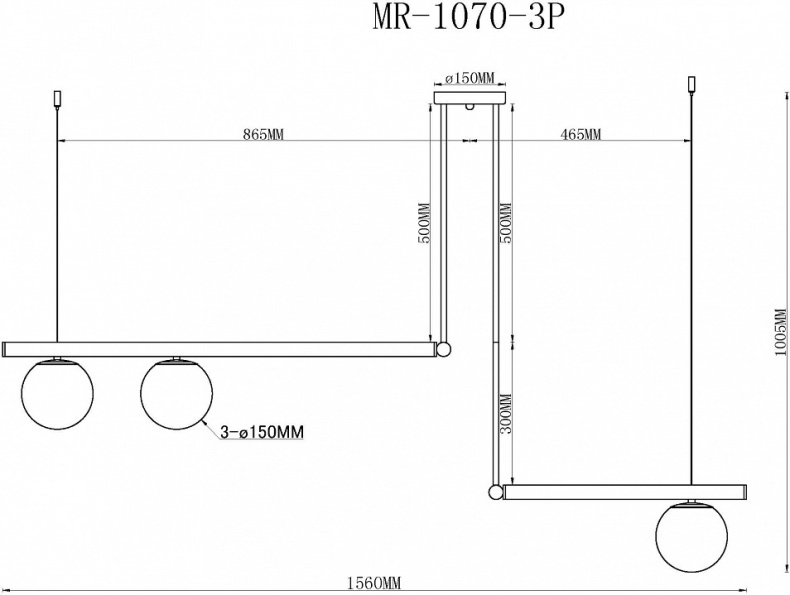 Светильник на штанге MyFar Jenifer MR1070-3P - 2