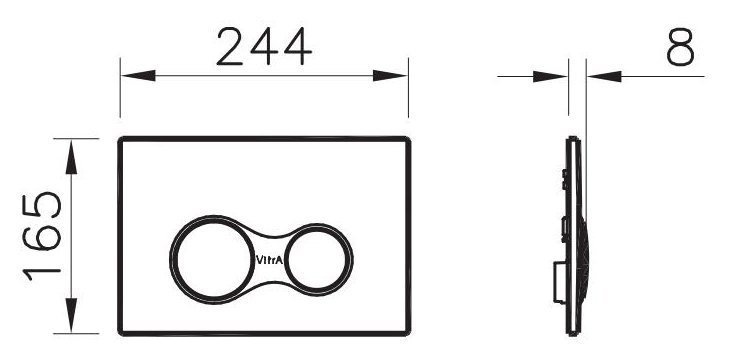 Кнопка смыва Vitra Concealed Cisterns хром  740-0480 - 1