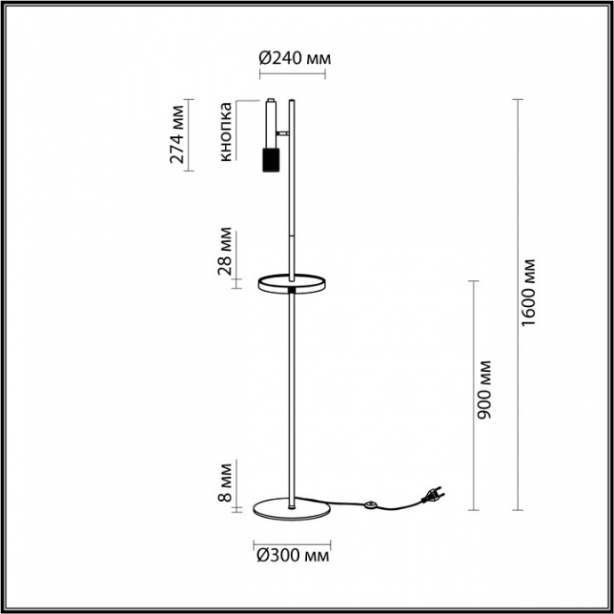 Торшер с полкой Odeon Light Mehari 4240/1F - 4