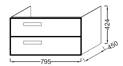 Тумба под раковину Jacob Delafon Rythmik 45 см  EB1303-G1C - 3