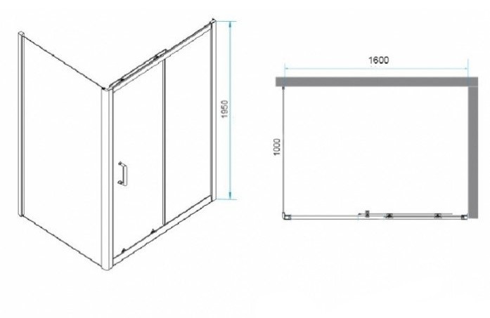 Душевой уголок RGW Passage PA-74B 160x100 профиль черный стекло прозрачное 410874160-14 - 2