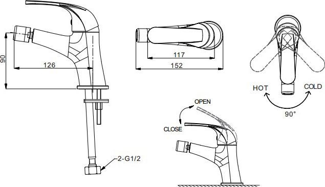 Смеситель Bravat Fit F3135188CP-RUS для биде - 1