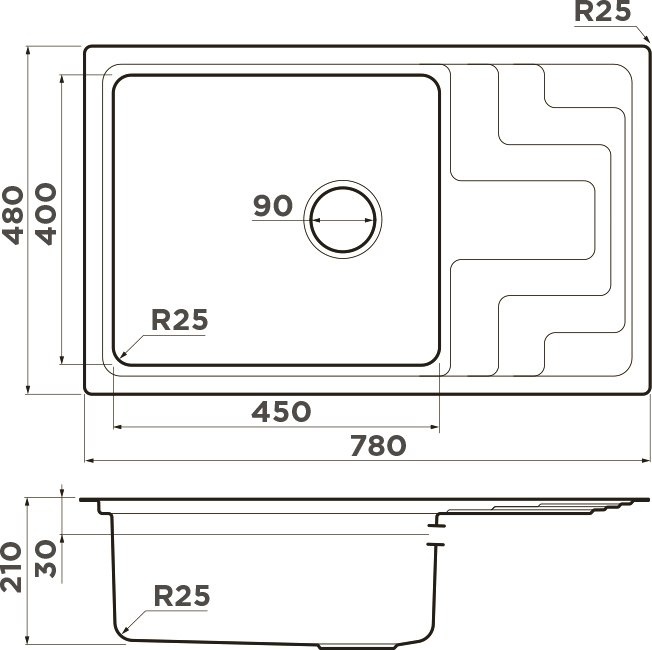 Мойка кухонная Omoikiri Mizu 78-LB 4973729 - 1