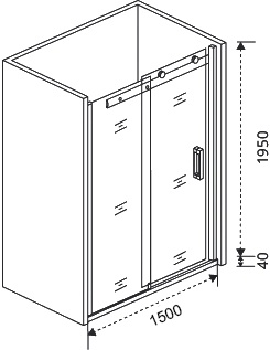 Душевая дверь в нишу Good Door Galaxy WTW-150-C-CH профиль хром ГЛ00023 - 6