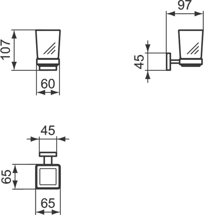 Стакан для зубных щеток Ideal Standard IOM Square белый  E2204AA - 2