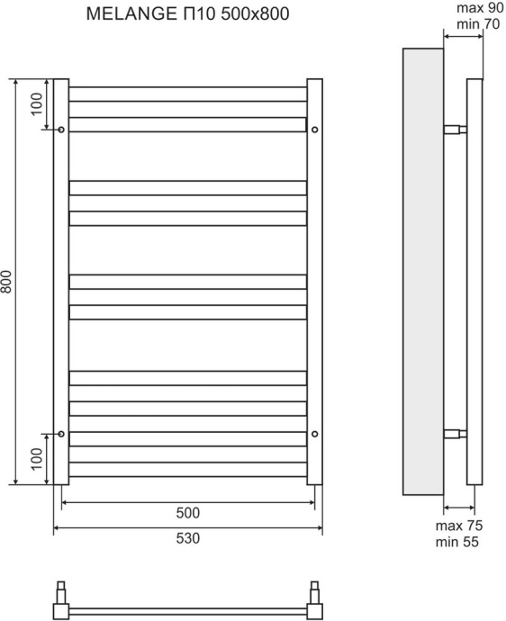 Полотенцесушитель водяной Lemark Melange П10 50x80 LM49810 - 3