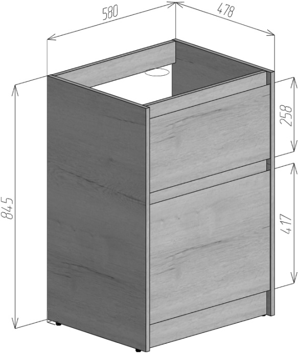 Тумба под раковину Belbagno Kraft 120 белый матовый KRAFT-LVD-580/1200-2C-PIA-BO - 2