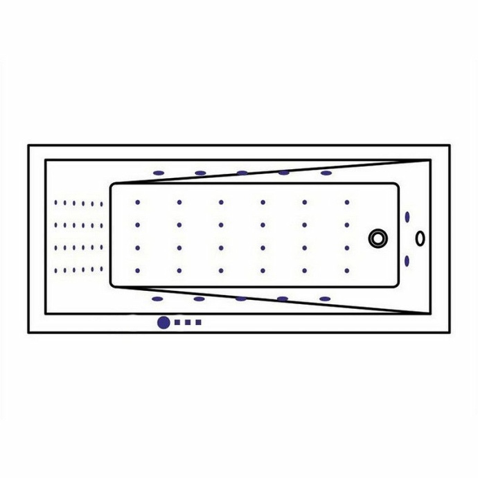 Ванна акриловая WHITECROSS Wave Slim Nano 180x80 с гидромассажем белый - хром 0111.180080.100.NANO.CR - 8