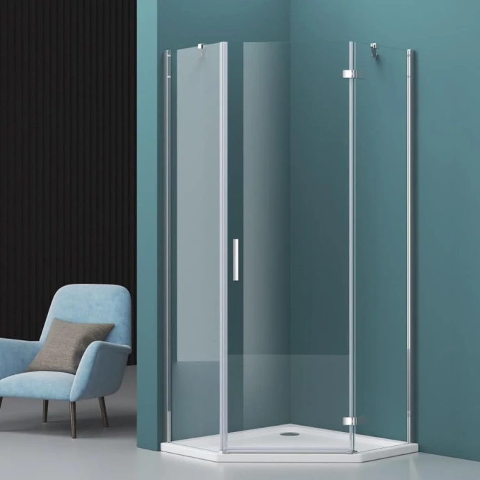 Душевой уголок BelBagno Kraft 80х80 R профиль хром стекло прозрачное KRAFT-P-1-80-C-Cr-R - 0