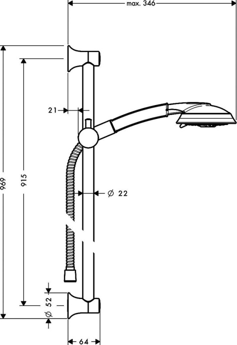 Душевой гарнитур Hansgrohe Raindance Classic 100 AIR 3 jet 27841000 Unica Classic - 3