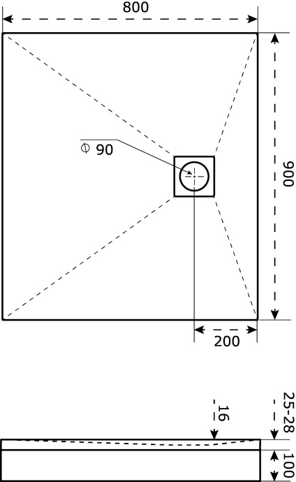 Поддон для душа Good Door Essentia 80x90, с сифоном, черный ЛП00221 - 3