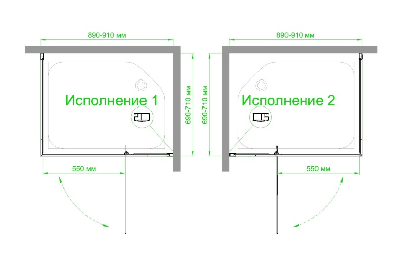 Душевой уголок Royal Bath HPVD 90х70 профиль черный стекло матовое RB7090HPVD-C-BL - 3