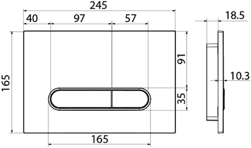 Кнопка смыва IDDIS Unifix черная матовая UNI71MBi77 - 2