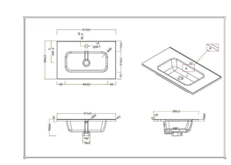 Тумба с раковиной BelBagno Kraft 39 60 темное дерево - 11