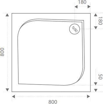 Поддон для душа Good Door Квадро 80x80 с ножками и экраном - 4