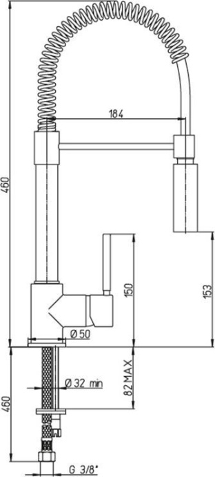 Смеситель для кухни Paini Cox 78CR557PEKM с гибким изливом - 1