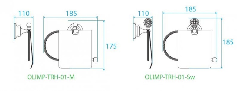 Держатель туалетной бумаги Cezares OLIMP  OLIMP-TRH-03/24-M - 2