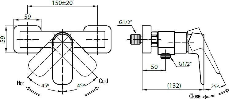 Смеситель Cezares Grace C D 01 для душа GRACE-C-D-01 - 1