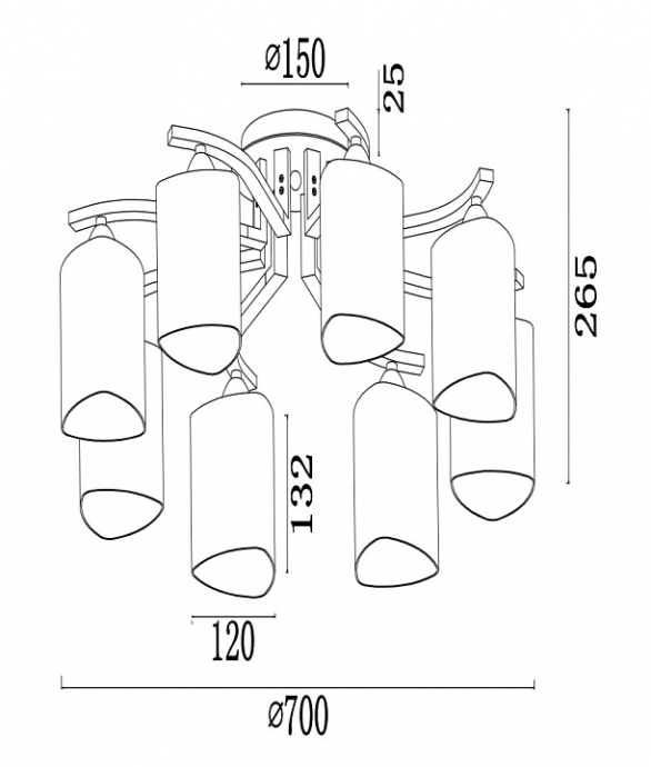 Потолочная люстра Freya Sol FR5454CL-08CH - 3