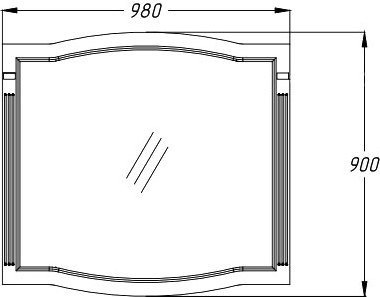 Зеркало Opadiris Лаура 100 белое матовое Z0000012819 - 2