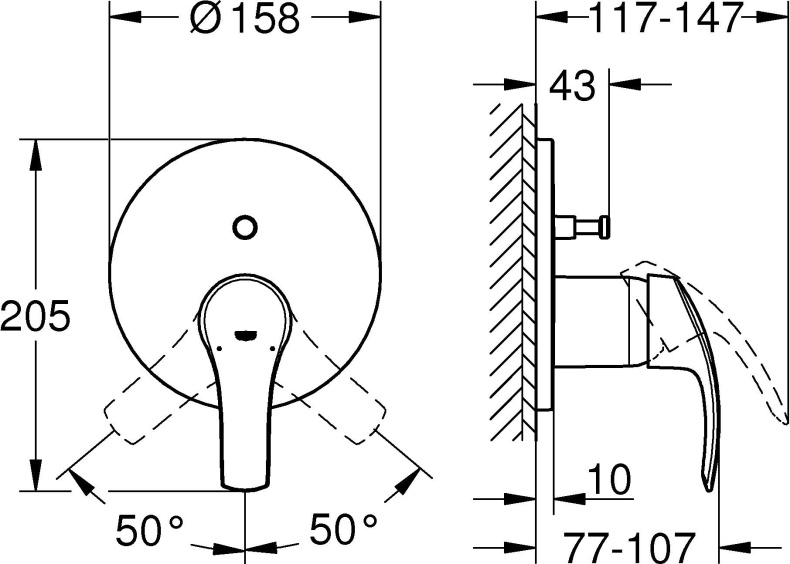 Смеситель Grohe Eurosmart 24043002 для ванны с душем - 1