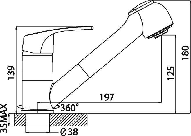 Смеситель Rossinka D D40-25 для кухонной мойки - 2