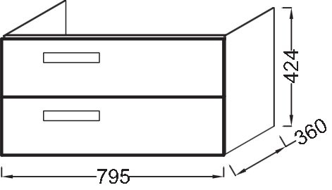 Тумба под раковину Jacob Delafon Rythmik 79.5 см  EB1302-G1C - 1